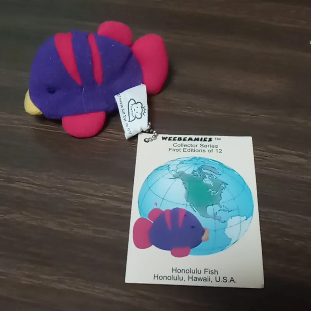 Weebeanies Honolulu Fish Keychain 1997 Princess Soft Toys NWT - Picture 2 of 5